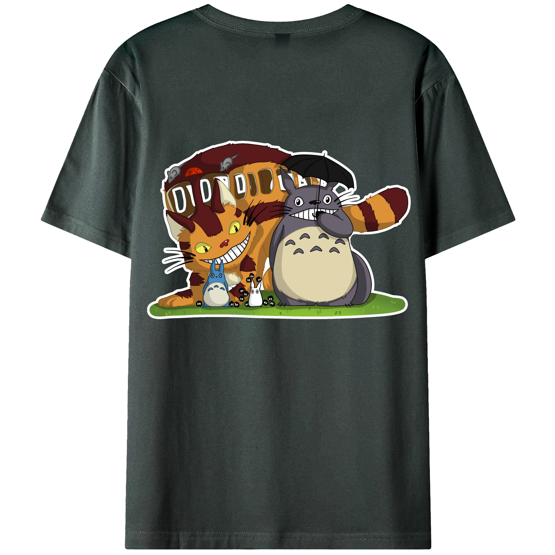 （画像用） となりのトトロ 草壁メイ 草壁サツキ My Neighbor Totoro Satsuki Kusakabe Mei Kusakabe 綿100％ メンズ半袖Tシャツ（バックプリント） 通気性